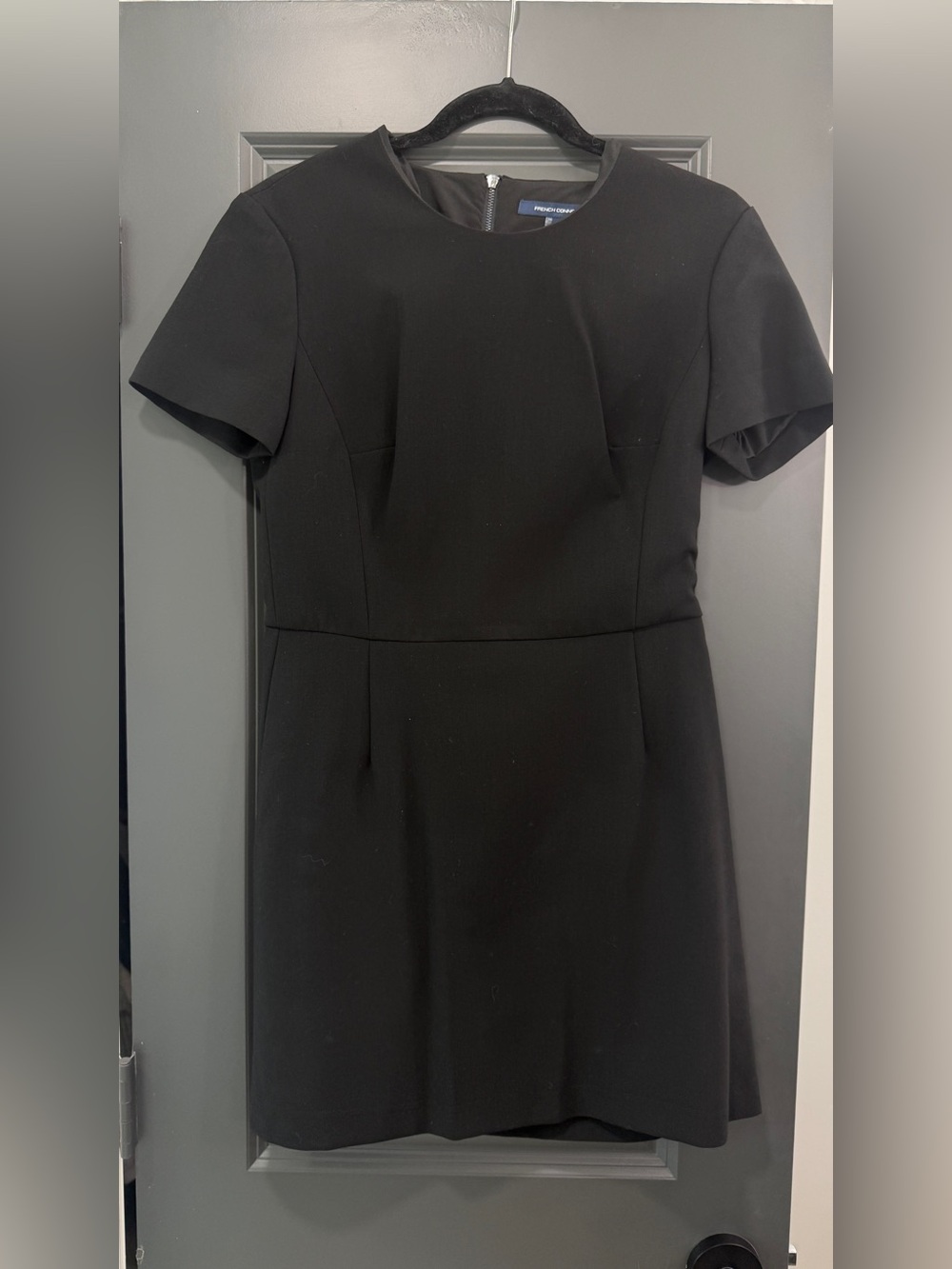 French Connection Black Short-Sleeve Midi Dress